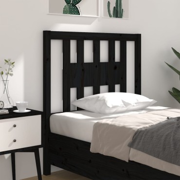 vidaXL Κεφαλάρι Μαύρο 96x4x100cm από Μασίφ Ξύλο Πεύκου 1 τεμ.
