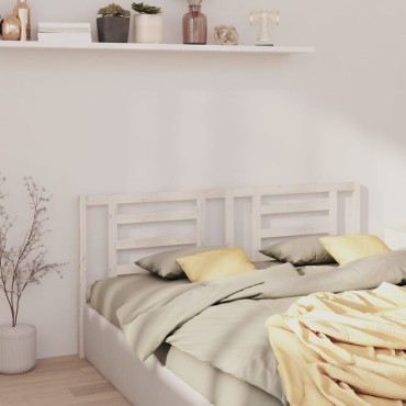vidaXL Κεφαλάρι Κρεβατιού Λευκό 166x4x100cm Μασίφ Ξύλο Πεύκου 1 τεμ.