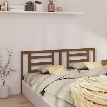 vidaXL Κεφαλάρι Κρεβατιού Μελί 166x4x100cm από Μασίφ Ξύλο Πεύκου 1 τεμ.