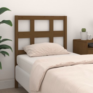 vidaXL Κεφαλάρι Κρεβατιού Μελί 95,5x4x100cm από Μασίφ Ξύλο Πεύκου 1 τεμ.