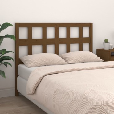vidaXL Κεφαλάρι Κρεβατιού Μελί 145,5x4x100cm από Μασίφ Ξύλο Πεύκου 1 τεμ.