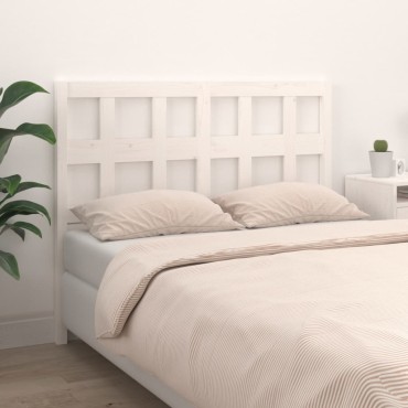 vidaXL Κεφαλάρι κρεβατιού Λευκό 205,5x4x100cm από Μασίφ Ξύλο Πεύκου 1 τεμ.
