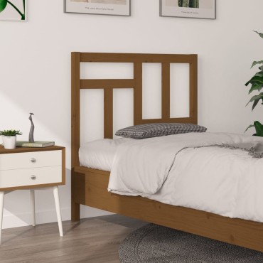 vidaXL Κεφαλάρι Κρεβατιού Μελί 95,5x4x100cm από Μασίφ Ξύλο Πεύκου 1 τεμ.