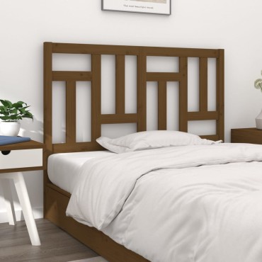 vidaXL Κεφαλάρι Κρεβατιού Μελί 125,5x4x100cm Μασίφ Ξύλο Πεύκου 1 τεμ.