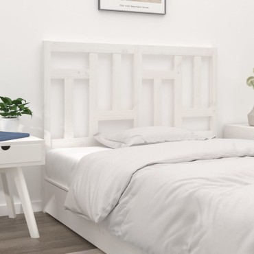 vidaXL Κεφαλάρι Κρεβατιού Λευκό 155,5x4x100cm Μασίφ Ξύλο Πεύκου 1 τεμ.