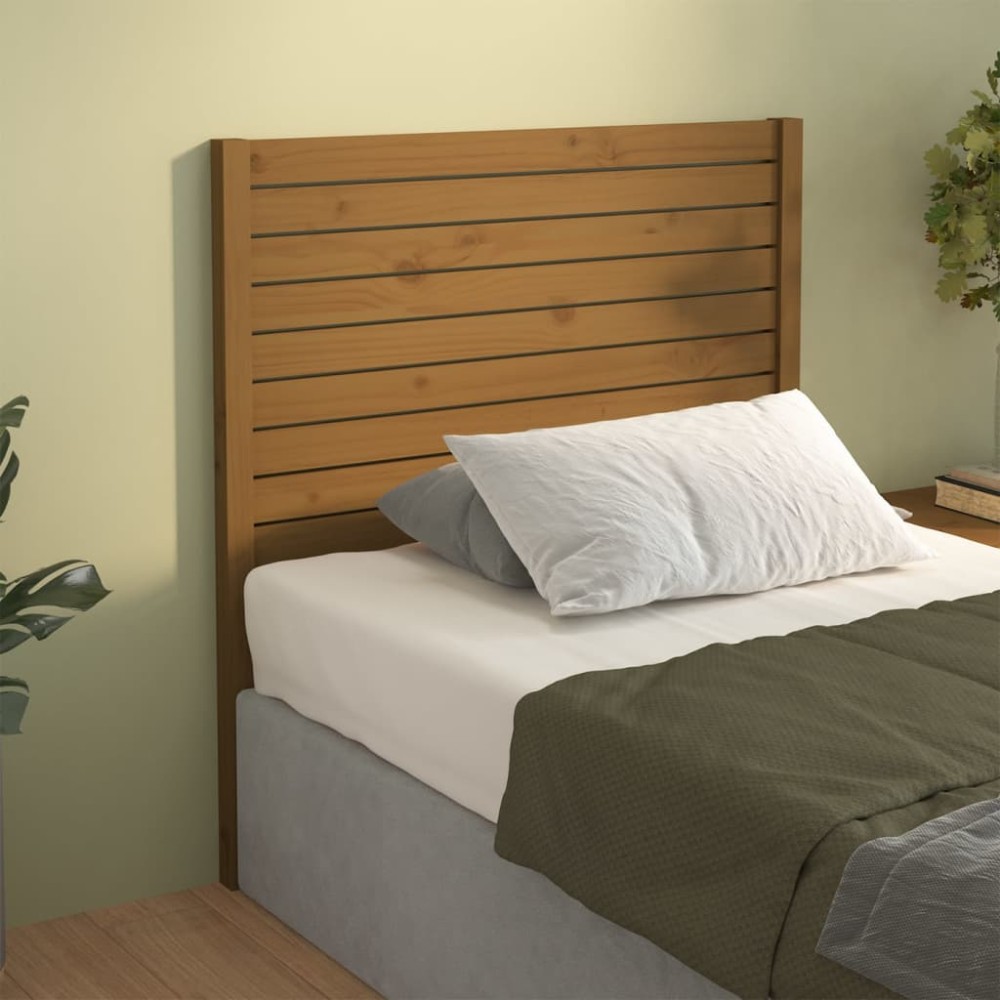 vidaXL Κεφαλάρι Κρεβατιού Καφέ Μελί 106x4x100cm Μασίφ Ξύλο Πεύκου 1 τεμ.