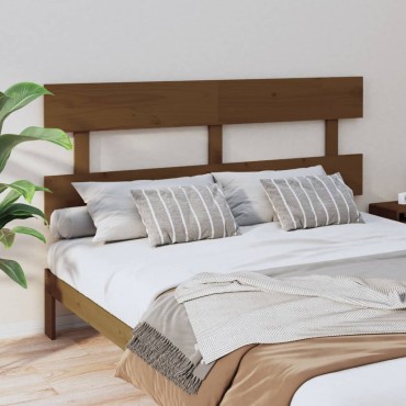 vidaXL Κεφαλάρι Κρεβατιού Μελί 154x3x81cm από Μασίφ Ξύλο Πεύκου 1 τεμ.