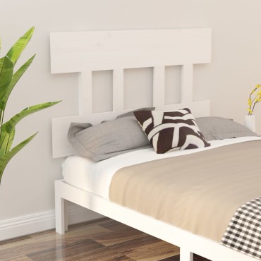 vidaXL Κεφαλάρι Κρεβατιού Λευκό 103,5x3x81cm Μασίφ Ξύλο Πεύκου 1 τεμ.