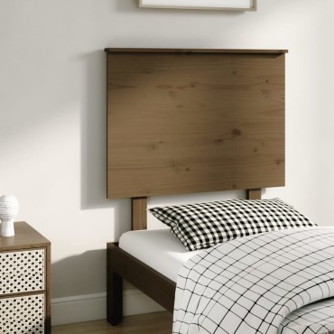 vidaXL Κεφαλάρι κρεβατιού Καφέ 79x6x82,5cm από Μασίφ Ξύλο Πεύκου 1 τεμ.