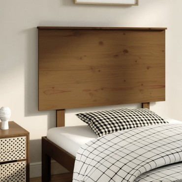 vidaXL Κεφαλάρι κρεβατιού Καφέ 94x6x82,5cm από Μασίφ Ξύλο Πεύκου 1 τεμ.