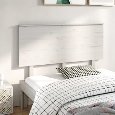 vidaXL Κεφαλάρι Κρεβατιού Λευκό 139x6x82,5cm Μασίφ Ξύλο Πεύκου 1 τεμ.