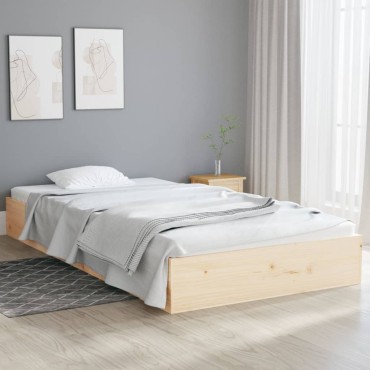 vidaXL Πλαίσιο Κρεβατιού 90x200cm από Μασίφ Ξύλο 1 τεμ. - Μονό
