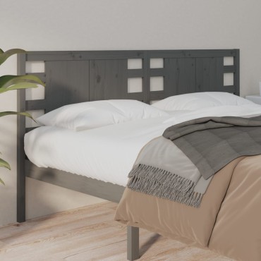 vidaXL Κεφαλάρι Γκρι 126x4x100cm από Μασίφ Ξύλο Πεύκου 1 τεμ.