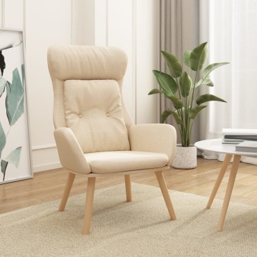vidaXL Πολυθρόνα Relax Κρεμ Υφασμάτινη 70x77x94cm 1 τεμ.