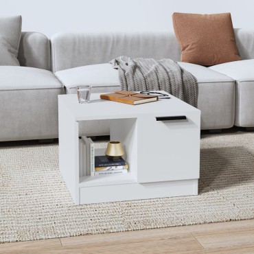 vidaXL Τραπεζάκι Σαλονιού Λευκό 50x50x36cm από Επεξεργασμένο Ξύλο 1 τεμ.