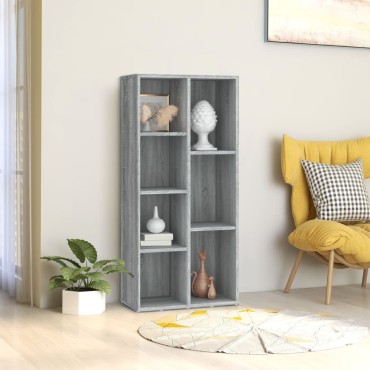 vidaXL Βιβλιοθήκη Γκρι Sonoma 50x25x106cm 1 τεμ.
