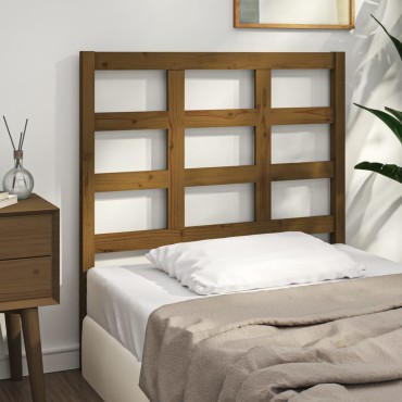 vidaXL Κεφαλάρι Κρεβατιού Μελί 105,5x4x100cm Μασίφ Ξύλο Πεύκου 1 τεμ.
