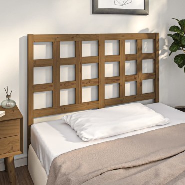 vidaXL Κεφαλάρι Κρεβατιού Μελί 125,5x4x100cm Μασίφ Ξύλο Πεύκου 1 τεμ.