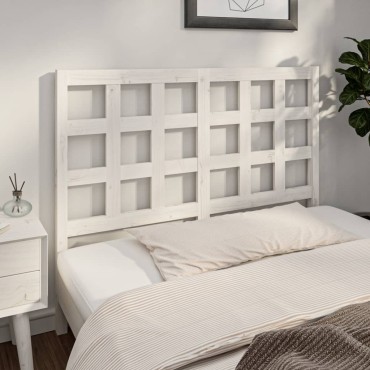 vidaXL Κεφαλάρι Κρεβατιού Λευκό 140,5x4x100cm Μασίφ Ξύλο Πεύκου 1 τεμ.