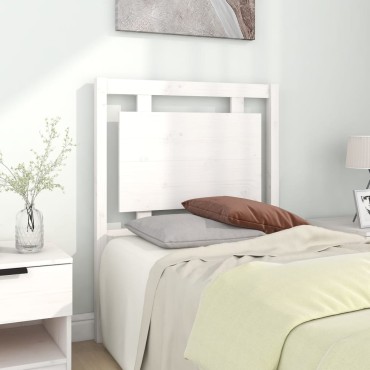 vidaXL Κεφαλάρι Κρεβατιού Λευκό 80,5x4x100cm από Μασίφ Ξύλο Πεύκου 1 τεμ.