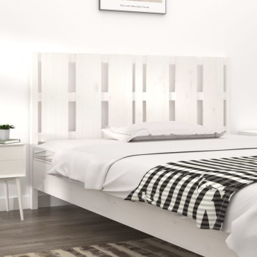 vidaXL Κεφαλάρι Κρεβατιού Λευκό 155,5x4x100cm Μασίφ Ξύλο Πεύκου 1 τεμ.