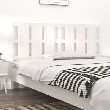 vidaXL Κεφαλάρι Κρεβατιού Λευκό 165,5x4x100cm από Μασίφ Ξύλο Πεύκου 1 τεμ.