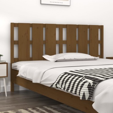 vidaXL Κεφαλάρι Κρεβατιού Μελί 185,5x4x100cm Μασίφ Ξύλο Πεύκου 1 τεμ.