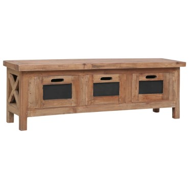vidaXL Έπιπλο Τηλεόρασης με 3 Συρτάρια Καφέ 120x30x40cm Μασίφ Μαόνι