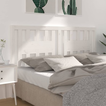 vidaXL Κεφαλάρι Κρεβατιού Λευκό 166x4x100cm Μασίφ Ξύλο Πεύκου 1 τεμ.