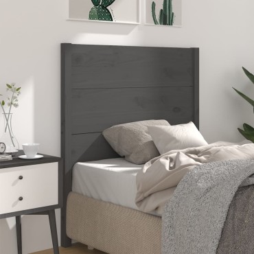 vidaXL Κεφαλάρι Γκρι 81x4x100cm από Μασίφ Ξύλο Πεύκου 1 τεμ.