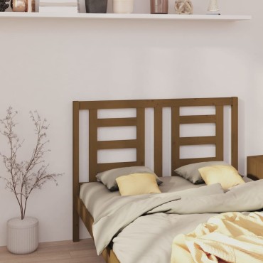 vidaXL Κεφαλάρι Κρεβατιού Μελί 141x4x100cm από Μασίφ Ξύλο Πεύκου 1 τεμ.