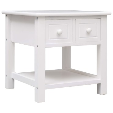 vidaXL Τραπέζι Βοηθητικό Λευκό 40x40x40cm από Ξύλο Παυλώνιας 1 τεμ.