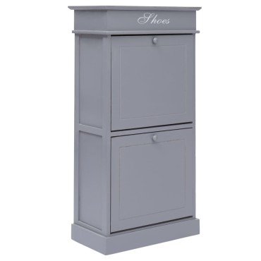 vidaXL Παπουτσοθήκη Γκρι 50x28x98cm από Ξύλο Παυλώνιας