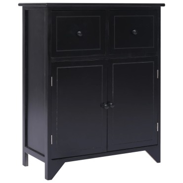 vidaXL Βοηθητική Συρταριέρα Μαύρη 60x30x75cm από Ξύλο Παυλώνιας 1 τεμ.