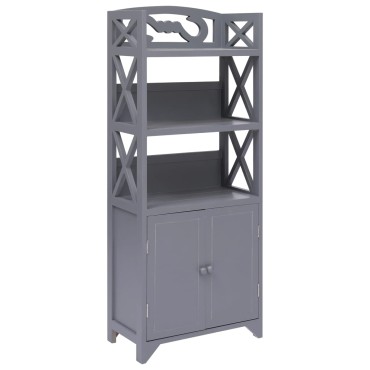 vidaXL Ντουλάπι Μπάνιου Γκρι 46x24x116cm από Ξύλο Παυλώνιας 1 τεμ.