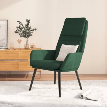 vidaXL Πολυθρόνα Relax Σκούρο Πράσινο Υφασμάτινη 70x77x98cm 1 τεμ.
