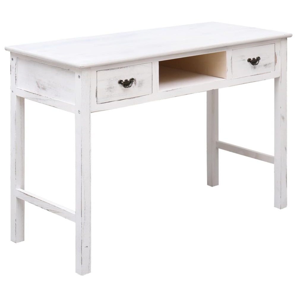 vidaXL Τραπέζι Κονσόλα Αντικέ Λευκό 110x45x76cm Ξύλινο 1 τεμ.