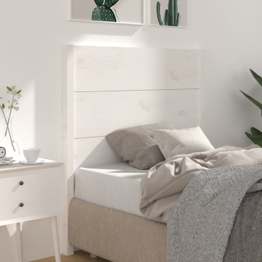 vidaXL Κεφαλάρι Λευκό 81x4x100cm από Μασίφ Ξύλο Πεύκου 1 τεμ.