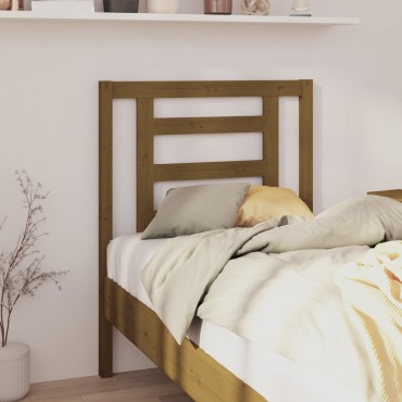 vidaXL Κεφαλάρι Κρεβατιού Μελί 81x4x100cm από Μασίφ Ξύλο Πεύκου 1 τεμ.