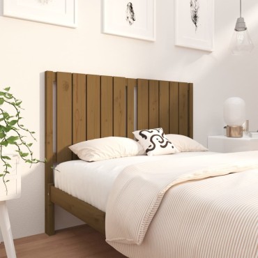 vidaXL Κεφαλάρι Κρεβατιού Μελί 125,5x4x100cm Μασίφ Ξύλο Πεύκου 1 τεμ.