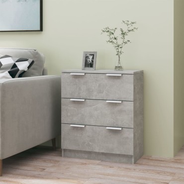 vidaXL Συρταριέρα Γκρι Σκυροδέματος 60x30x70cm Επεξεργασμένο Ξύλο 1 τεμ.