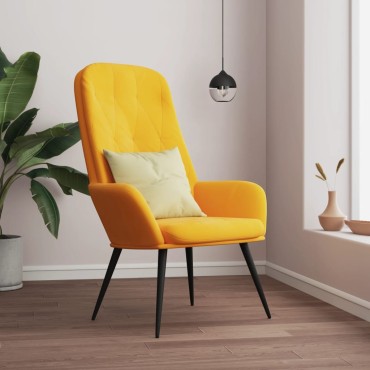 vidaXL Πολυθρόνα Relax Κίτρινο Μουσταρδί Βελούδινη 70x77x98cm 1 τεμ.