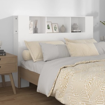 vidaXL Κεφαλάρι Με Αποθηκευτικό Χώρο Λευκό 140x18,5x104,5cm 1 τεμ.