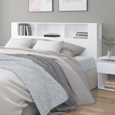 vidaXL Κεφαλάρι Με Αποθηκευτικό Χώρο Λευκό 200x18,5x104,5cm 1 τεμ.