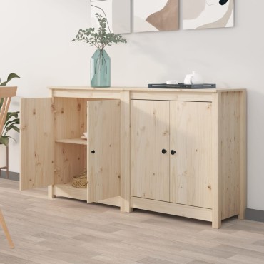 vidaXL Ντουλάπια 2 τεμ. 70x35x80cm από Μασίφ Ξύλο Πεύκου