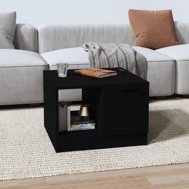 vidaXL Τραπεζάκι Σαλονιού Μαύρο 50x50x36cm από Επεξεργασμένο Ξύλο 1 τεμ.