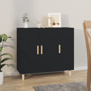 vidaXL Ντουλάπι Μαύρο 90x34x80cm από Επεξεργασμένο Ξύλο 1 τεμ.