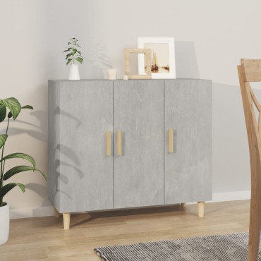 vidaXL Ντουλάπι Γκρι Σκυροδέματος 90x34x80cm Επεξεργασμένο Ξύλο 1 τεμ.