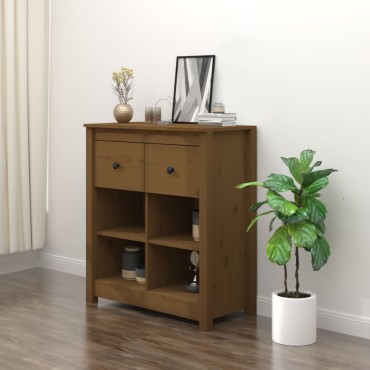 vidaXL Ντουλάπι Καφέ Μελί 70x35x80cm από Μασίφ Ξύλο Πεύκου 1 τεμ.