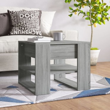 vidaXL Τραπεζάκι Σαλονιού Γκρι Sonoma 55,5x55x45cm Επεξεργασμένο Ξύλο 1 τεμ.